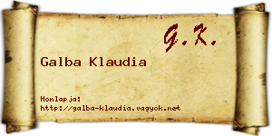 Galba Klaudia névjegykártya